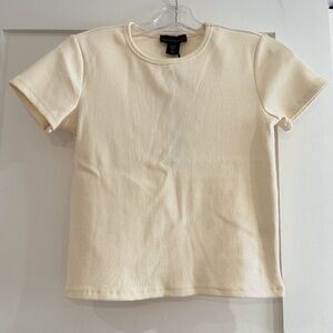 NWT House of Harlow 1960 ribbed t-shirt Medium cream